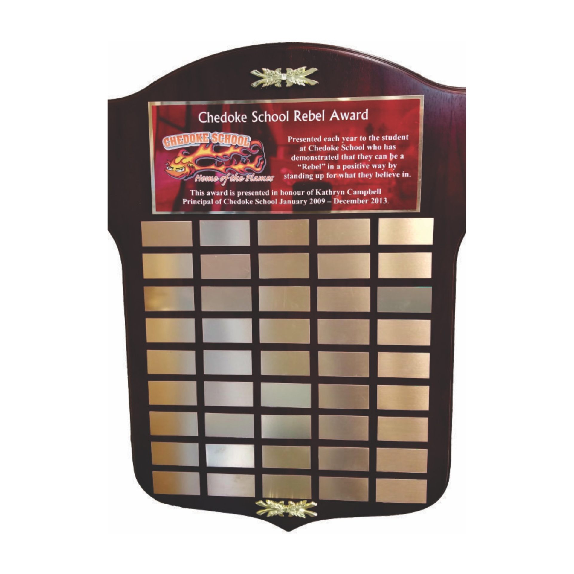 Wood plaques and durable engraved recognition pieces from Aran Awards