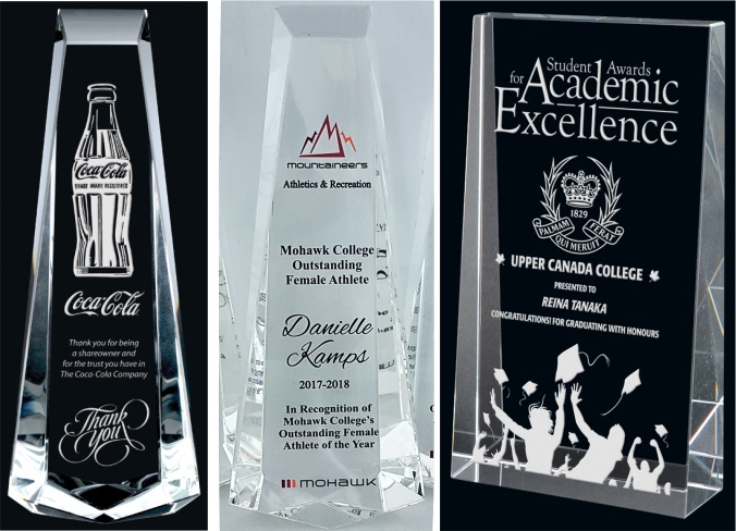 Clear Crystal Corporate Recognition by Aran Awards in Hamilton, Ontario