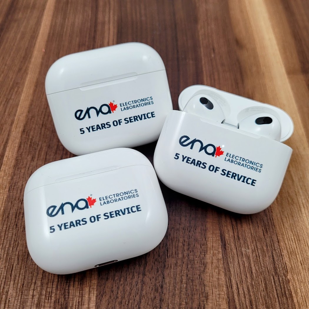 Custom engraved AirPods cases from Aran Awards in Hamilton
