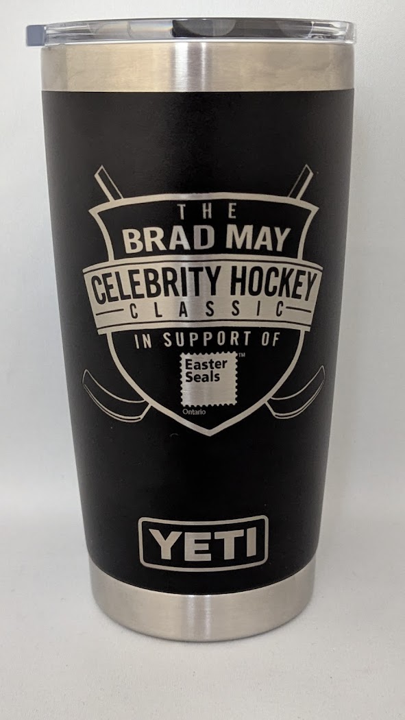 Custom engraved YETI tumbler from Aran Awards in Hamilton