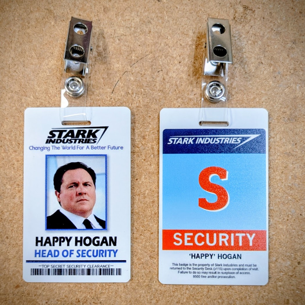 Custom ID badges with logo name and role details from Aran Awards in Hamilton