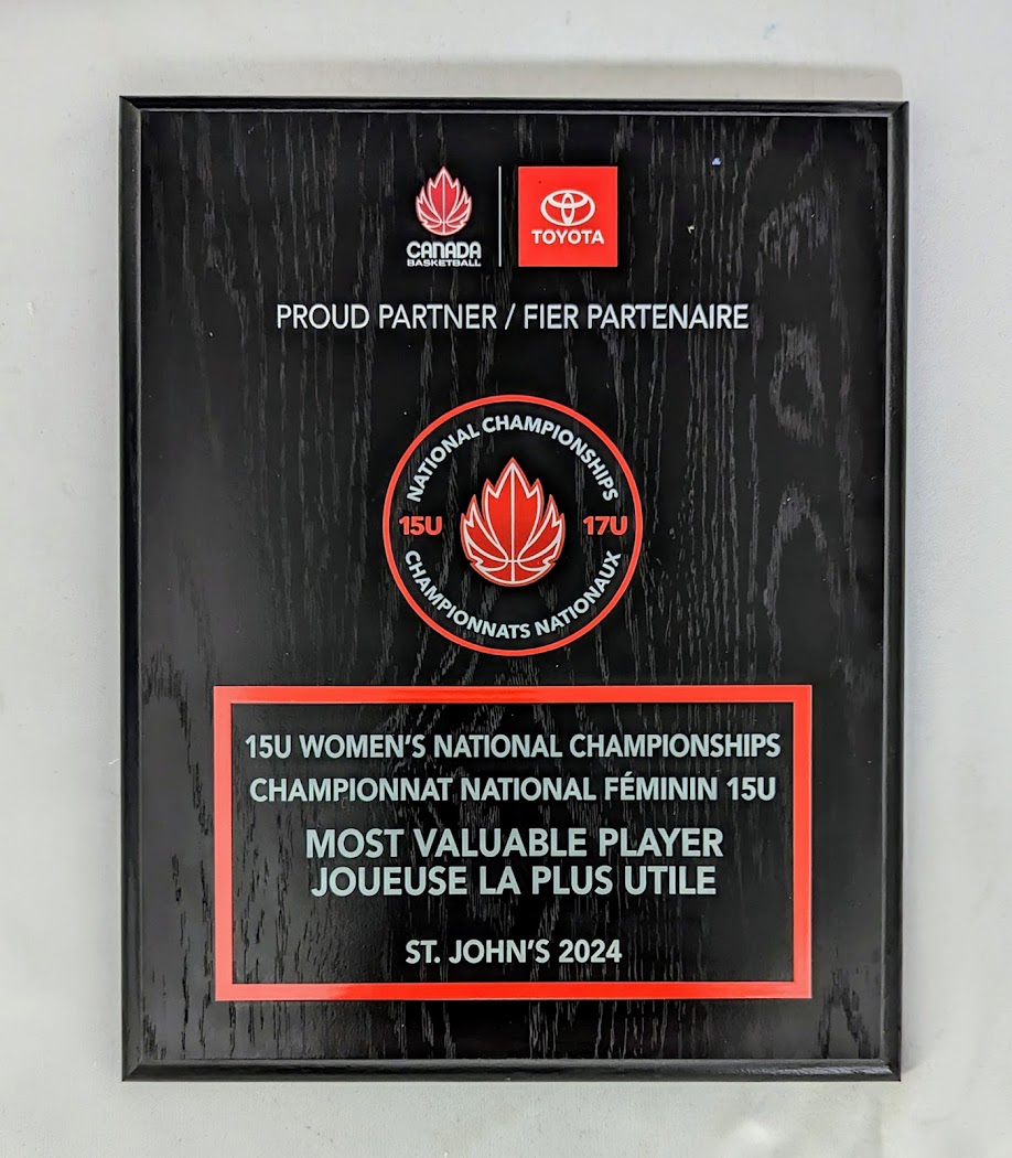 Custom plaque with readable engraving from Aran Awards in Hamilton