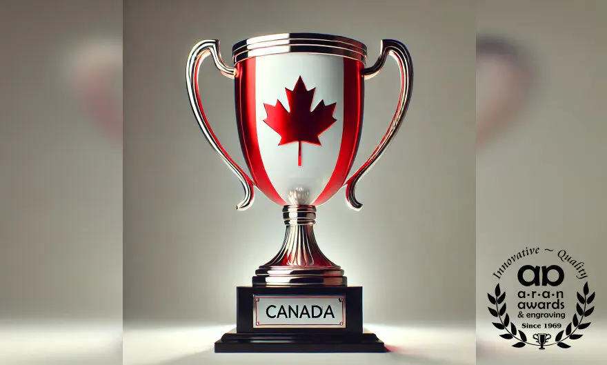 Trophies, medals, and awards displayed in the Hamilton showroom