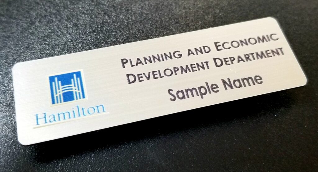 Planning Economic Development Engraved Name Badge by Aran Awards in Hamilton, Ontario