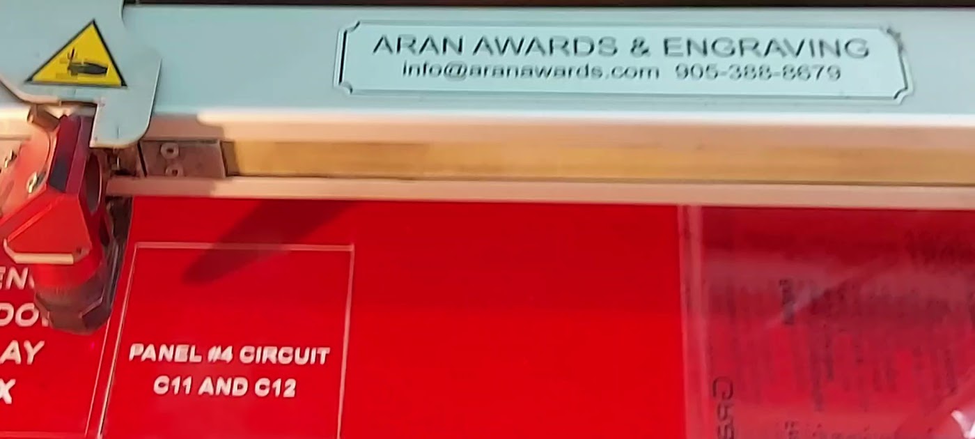 Industrial panel label from Aran Awards in Hamilton