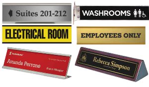 Office nameplates display from Aran Awards
