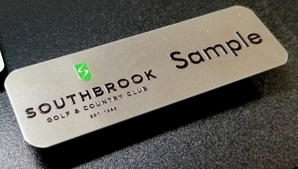 Southbrook Golf Country Club Engraved Name Badge by Aran Awards in Hamilton, Ontario