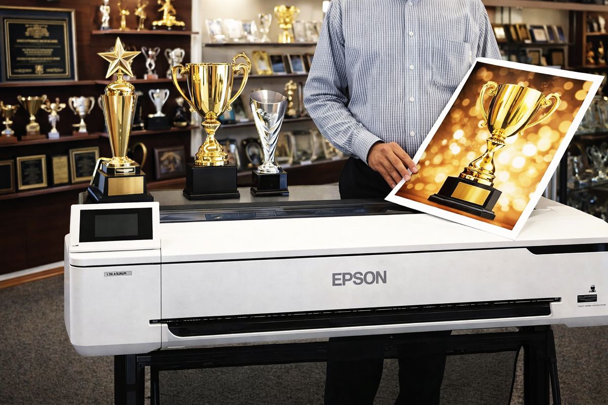 Sublimation printer for custom award and gift production from Aran Awards
