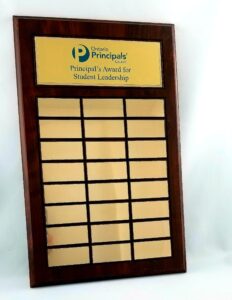 Walnut annual school plaque