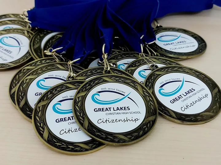 Custom medals and ribbons prepared by Aran Awards