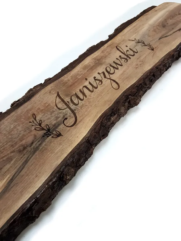 Laser engraved live-edge charcuterie board